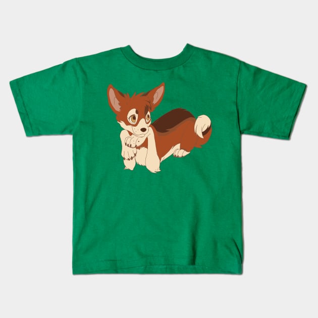 Red Chihuahua Kids T-Shirt by Tiki_Artdog